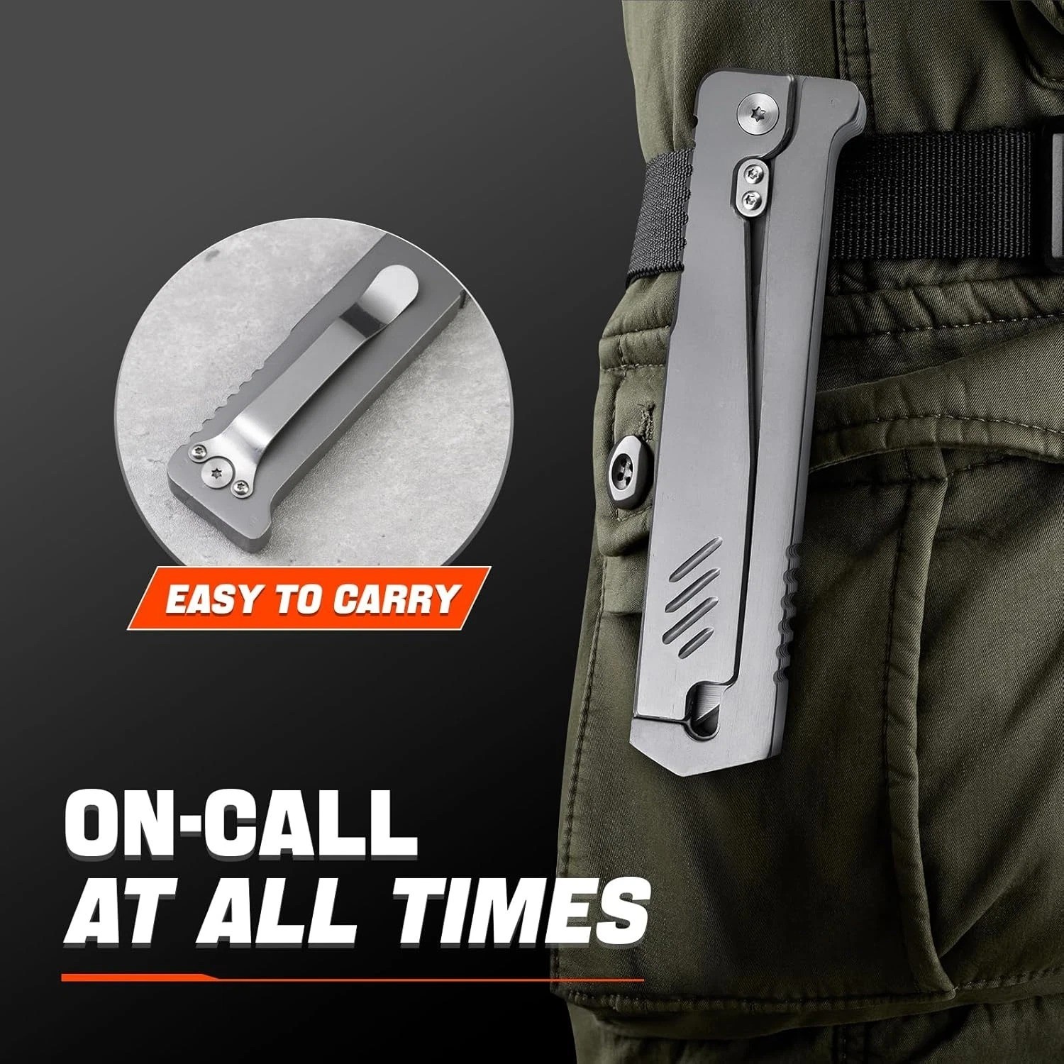 Pocket Knife for Men Folding Knife 3.75in D2 Steel Blade EDC Multitool