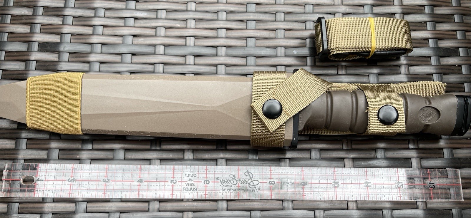 Ontario Knife OKC3S USMC Combat 8″ Blade and Scabbard Brown