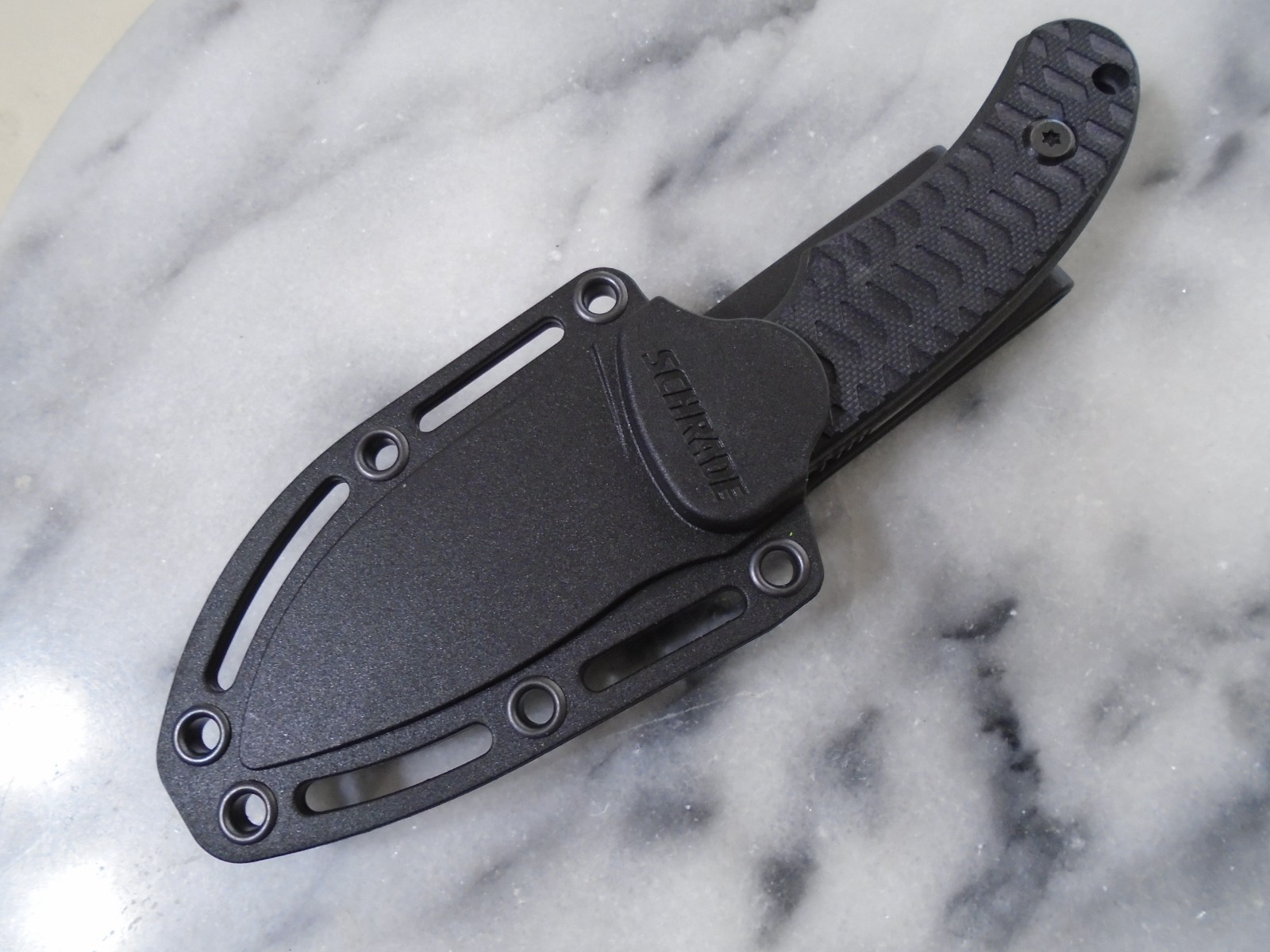 Schrade Mini Wolverine Fixed Blade Hunter Knife Full Tang Teflon 65MN G10 New