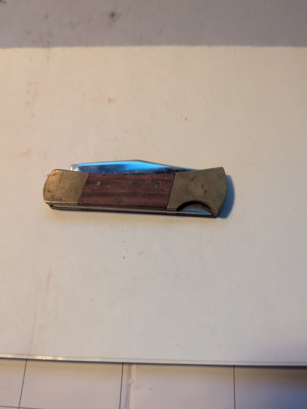 Vintage Mini Brass And Wood Stainless Steel Pocket Knife (3 )