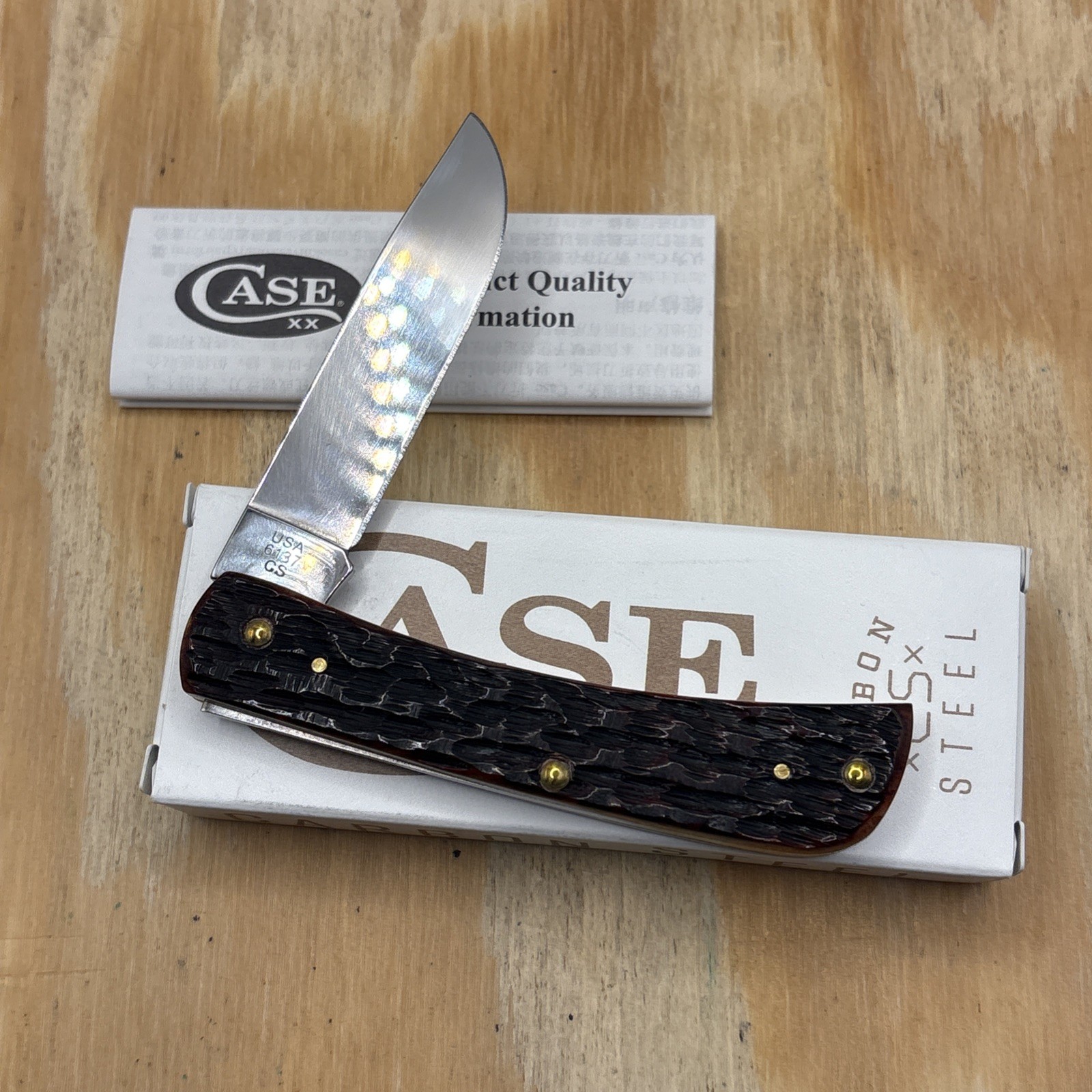 Case XX 2023 6137 Mahogany Bone Sod Buster Jr Knife New In Box
