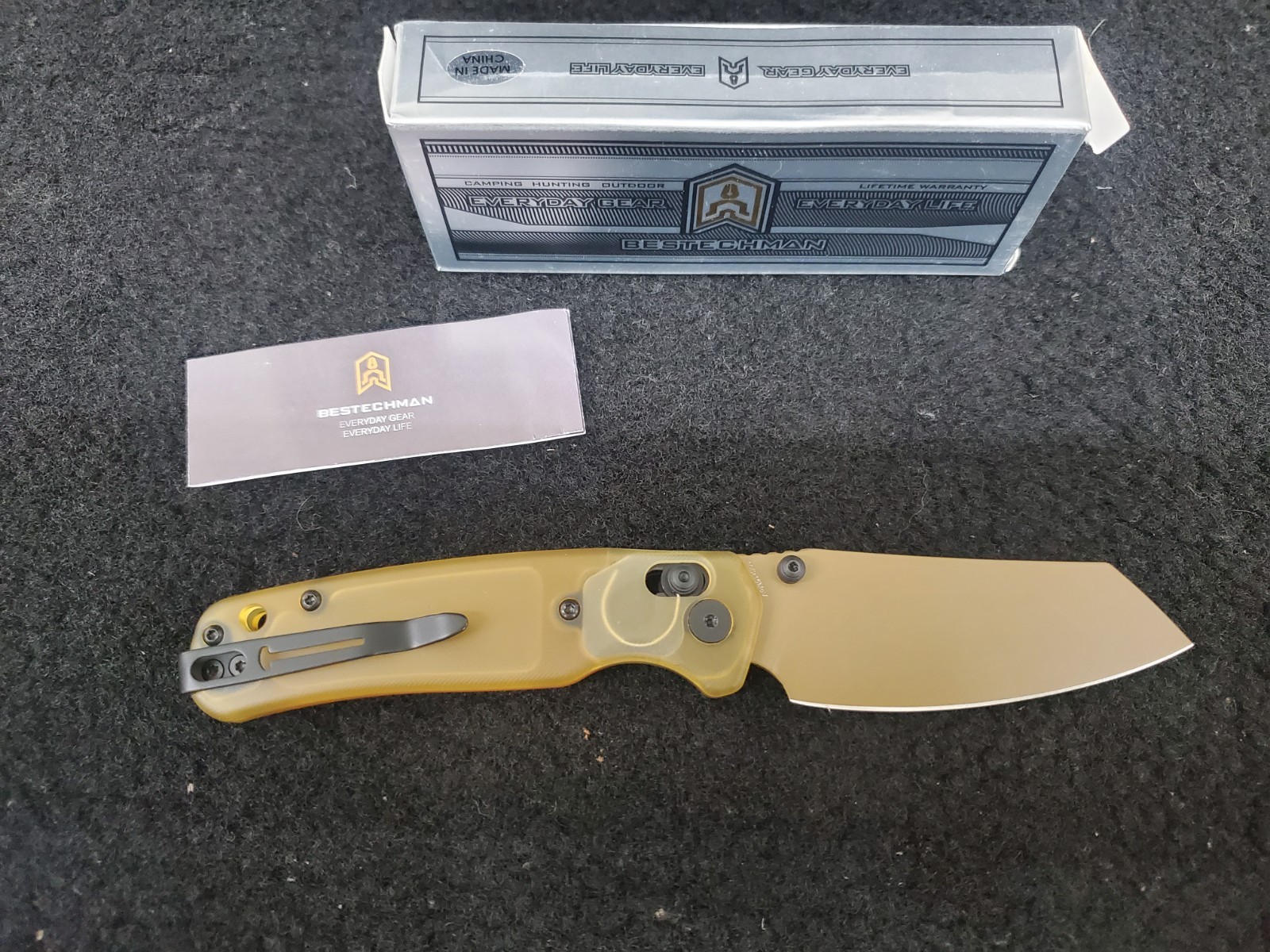 Bestechman BMK06D Cicada’s Wing B-Lock Knife Gold 10Cr15MoV New Open Box