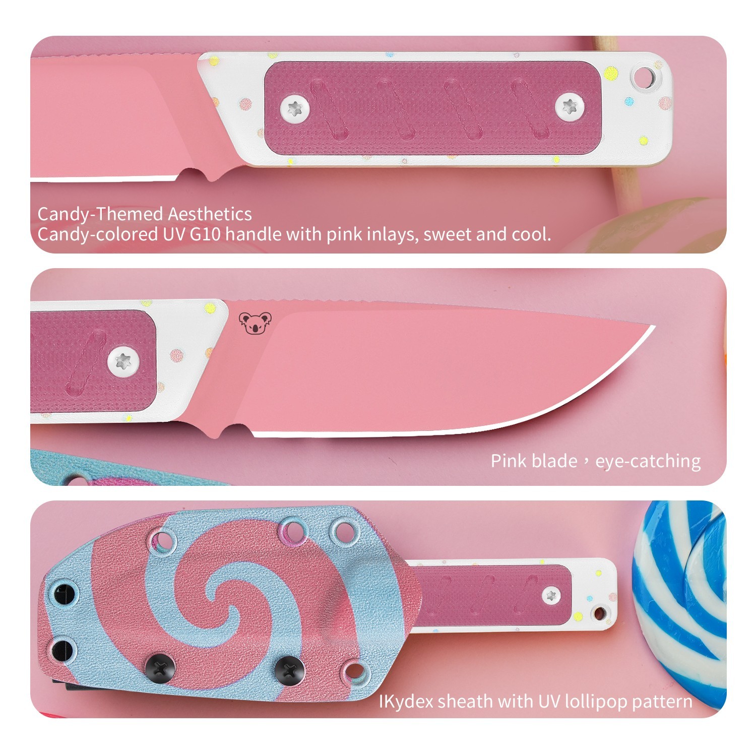 Kizer Smolt Drop Point Fixed Blade Knife AEB-L Blade G10 Handle 1063A7
