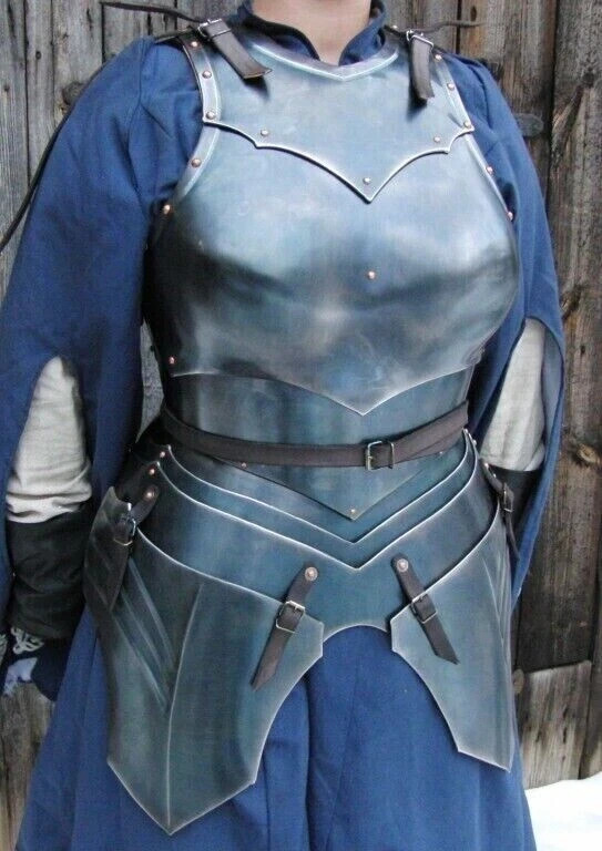 Armor Steel Medieval Half Body Dark Lady Plate Armor Suit Cuirass