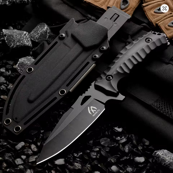 Tactical Fixed Blade Knife 4.1″ Clip Point Blade Full Tang G10 Hunting Survival
