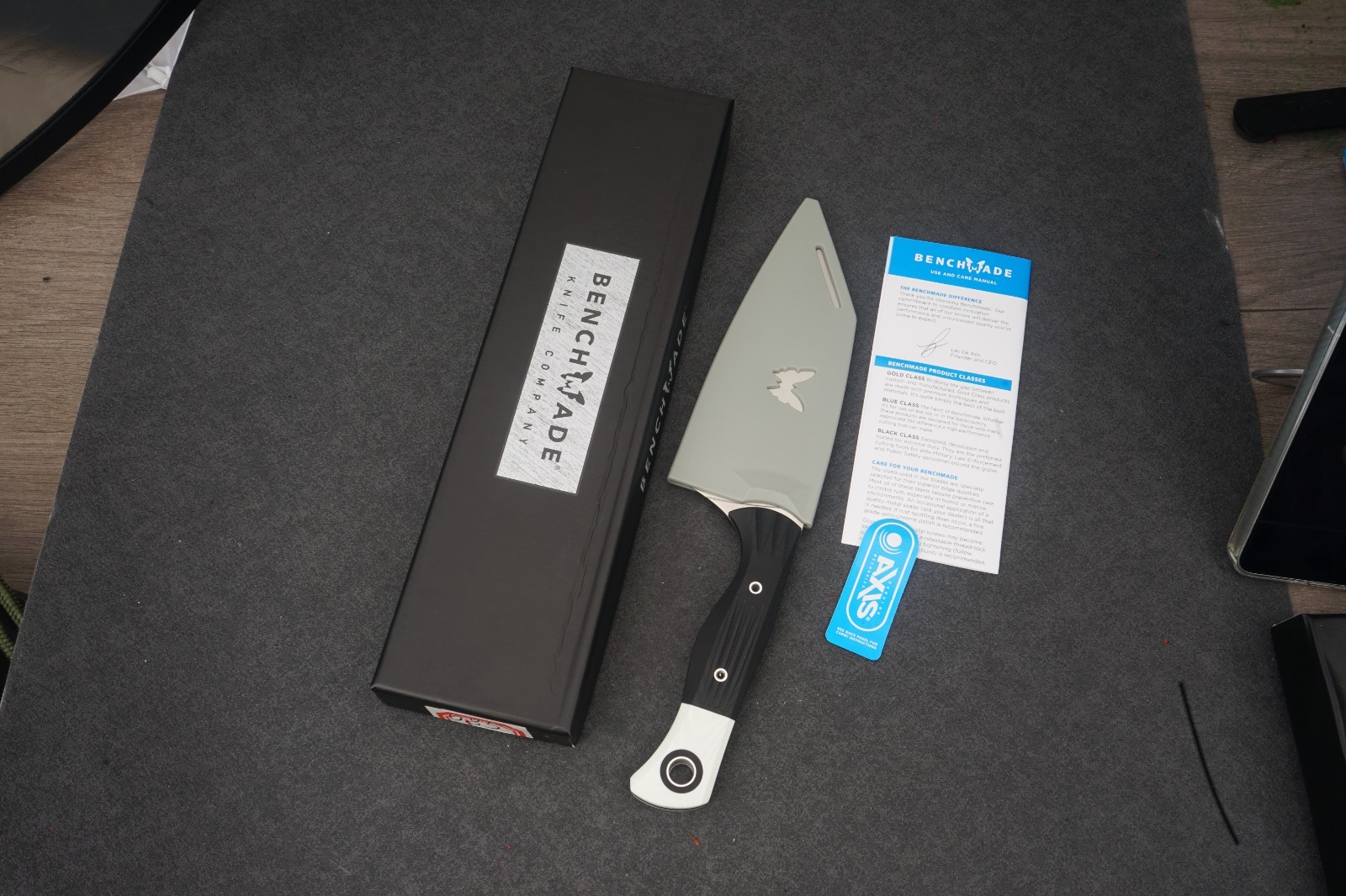 Benchmade 4010 Station Knife CPM-154 Black Handle Fixed Blade w/ Sheath