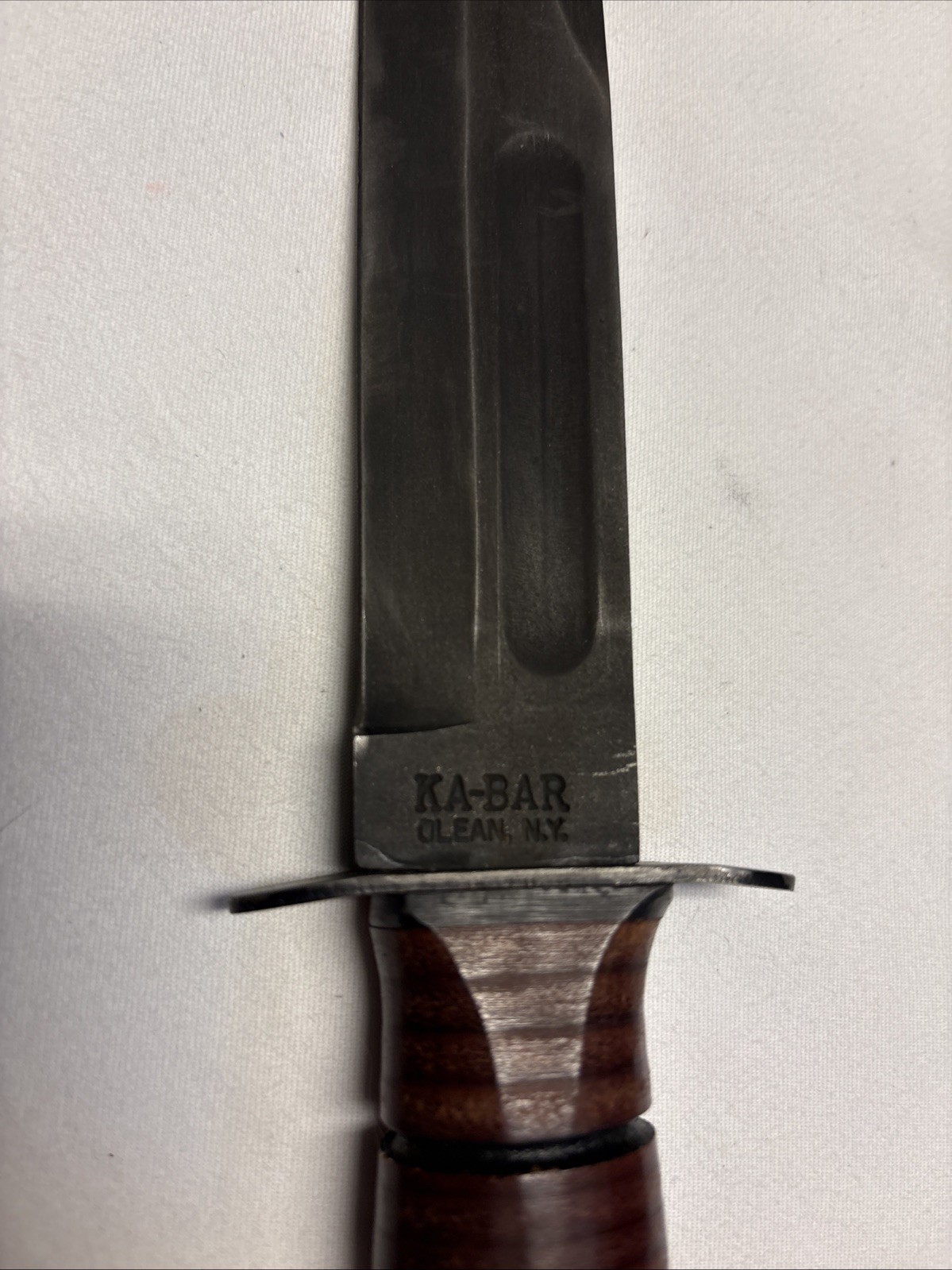 KA-BAR U.S.M.C. Military Fixed Blade Fighting Knife Leather Sheath Olean NY 1217