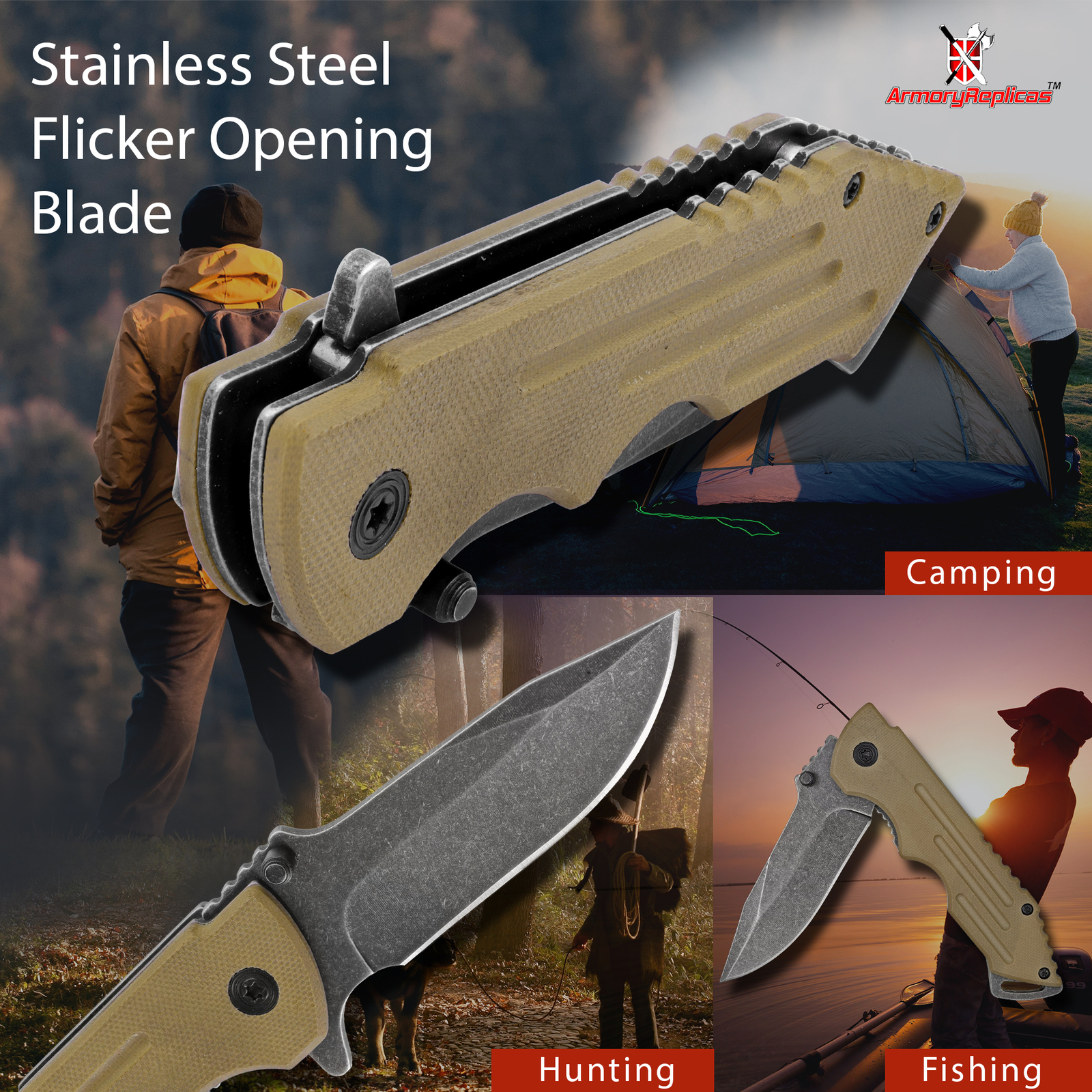 Outdoor TActical Survival Foldable Pocket Knife Threatcon Delta Camping Hunting