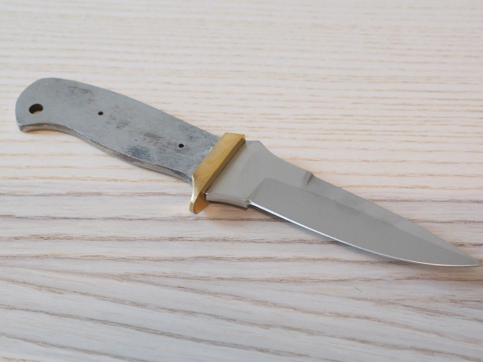 8” Blank Knife Hand Forged Carbon Steel Double Edge Brass Guard