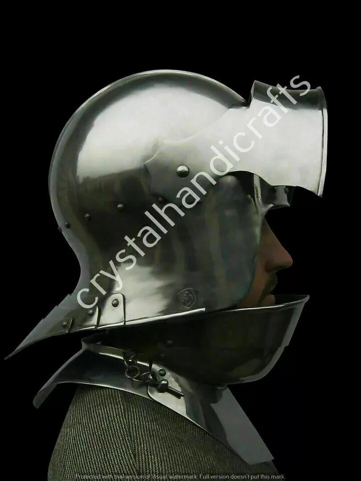 Antique Visored French Sallet Vintage Helmet With Bevor 15Th Century Model Sugar