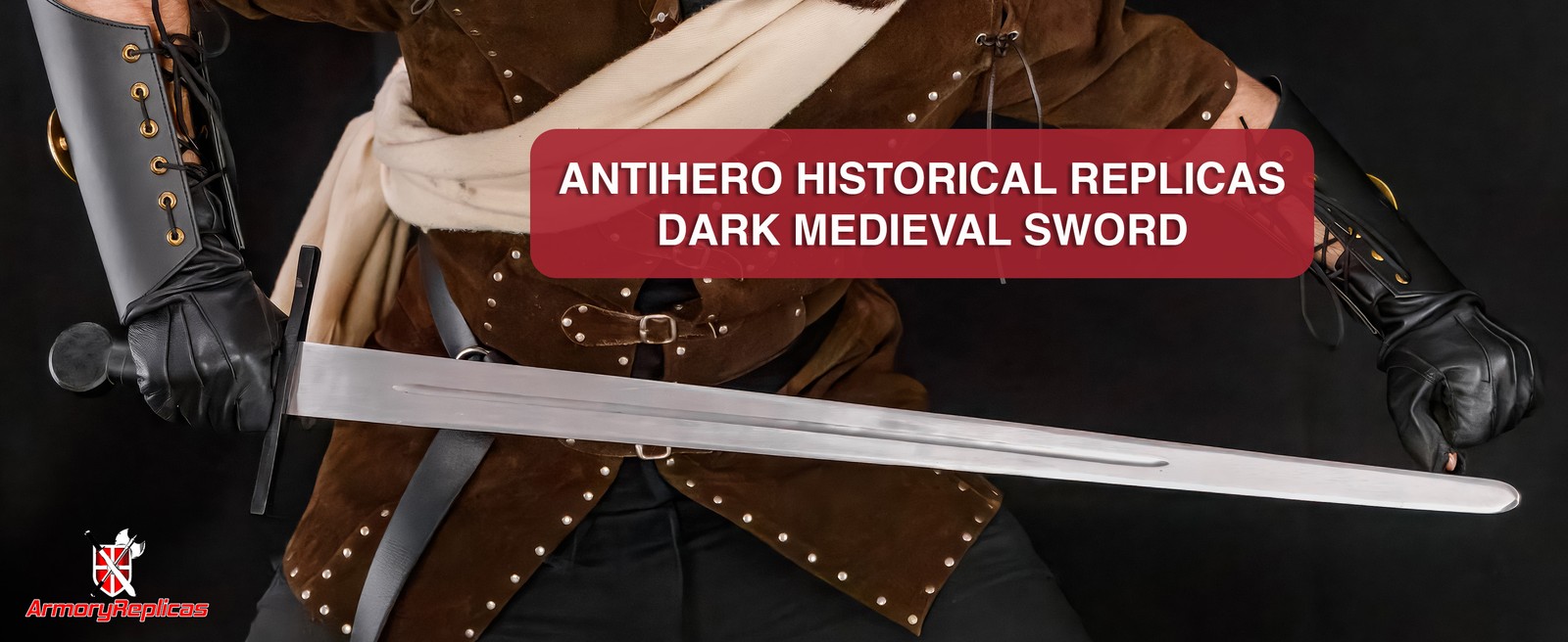 Medieval Sword w/ Leather Sheath Hand Forged Full Tang Dual Tone Handle