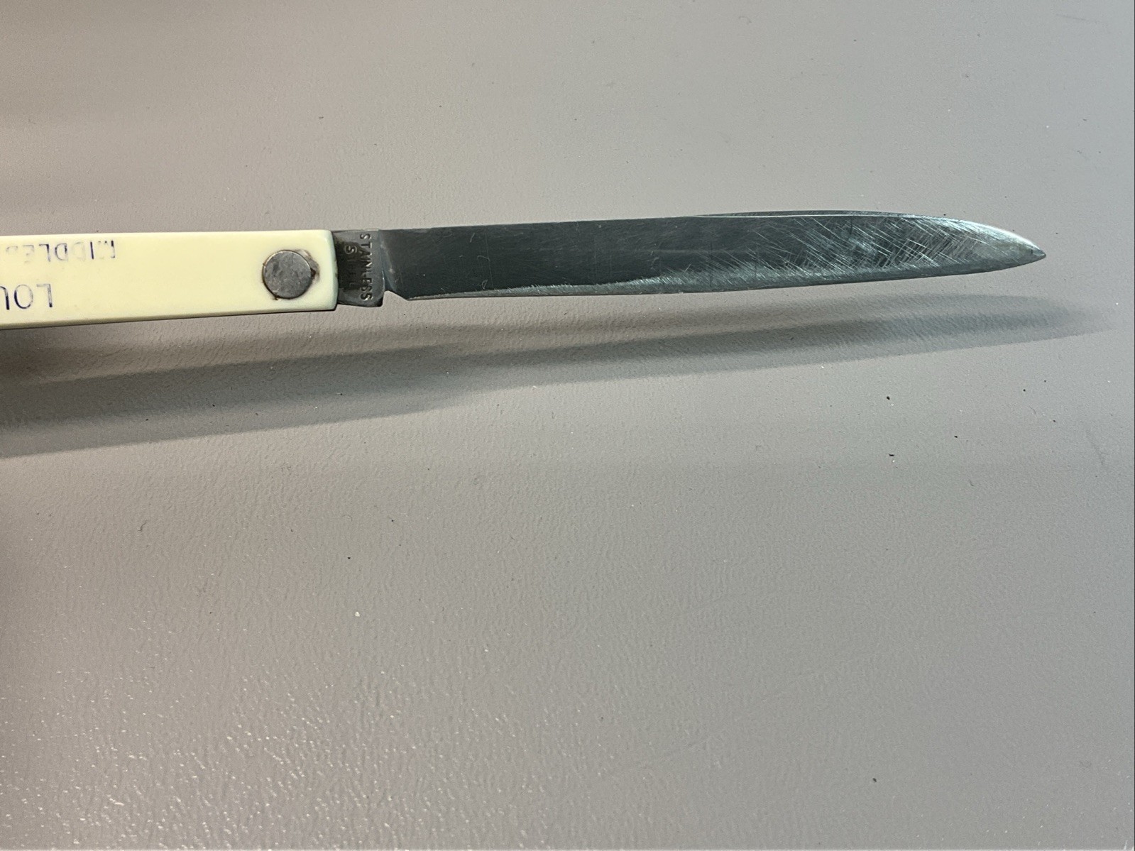 Vintage Gerson Co Large Melon Folding Pocket Knife, Crack In Handle(S1217)