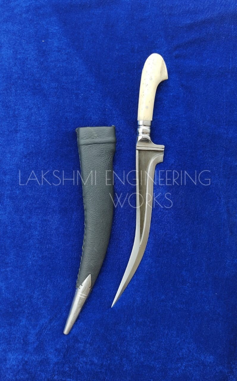 12 inch ,taksali pechkabaj- sikh daggers- blunt metal dagger with BONE handle