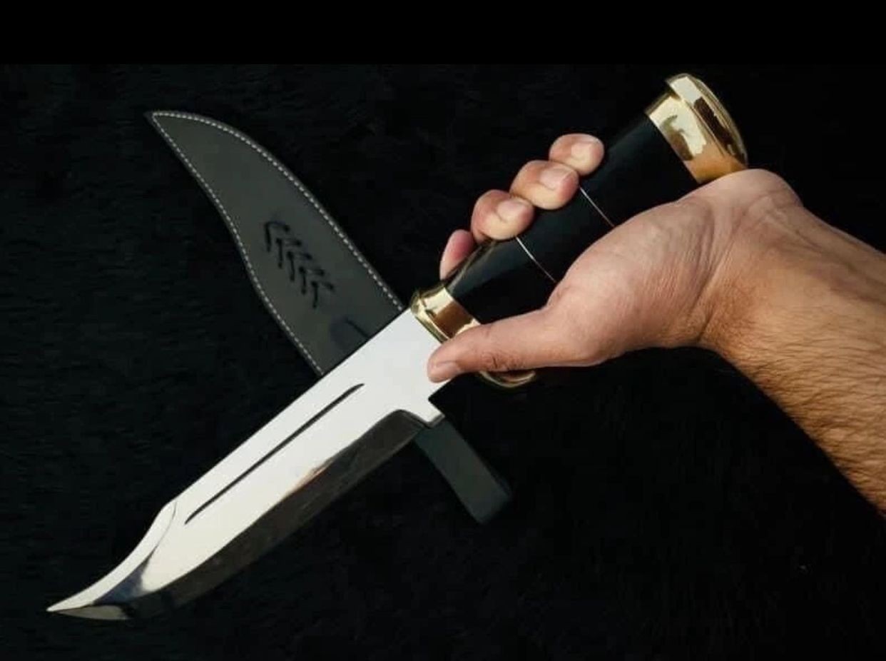 Custom Handmade Carbon Steel Blade Survival Bowie Knife – Hunting Knife Camping