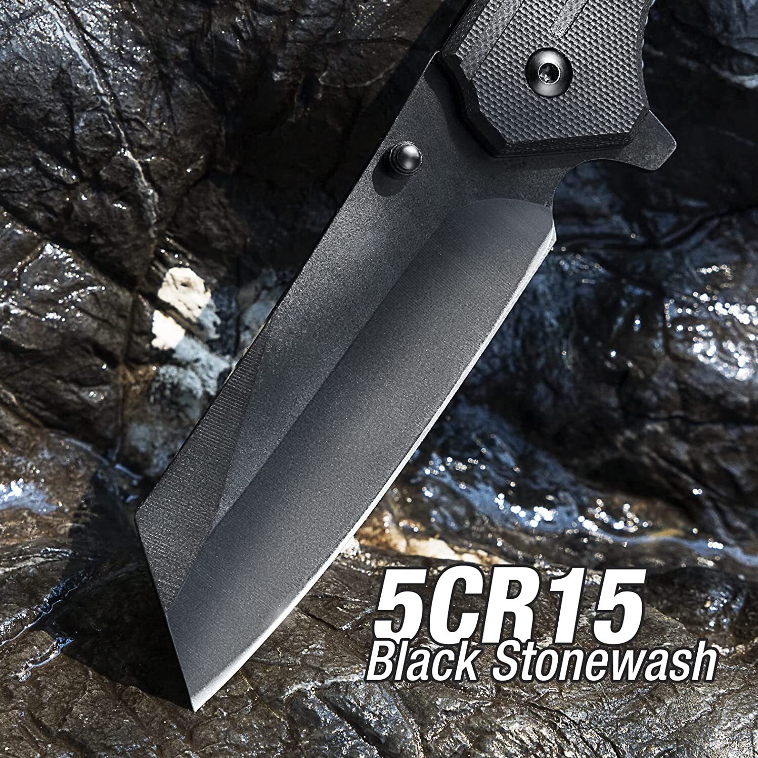 FLISSA 3.5″ Folding Stonewash Blade Tactical Knife G10 Handle Pocket Knife USA