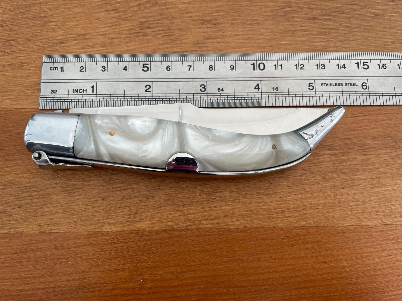 4.3″ Spanish Navaja Teja Albacete Pocket Knife Nacre Imitation – US Seller
