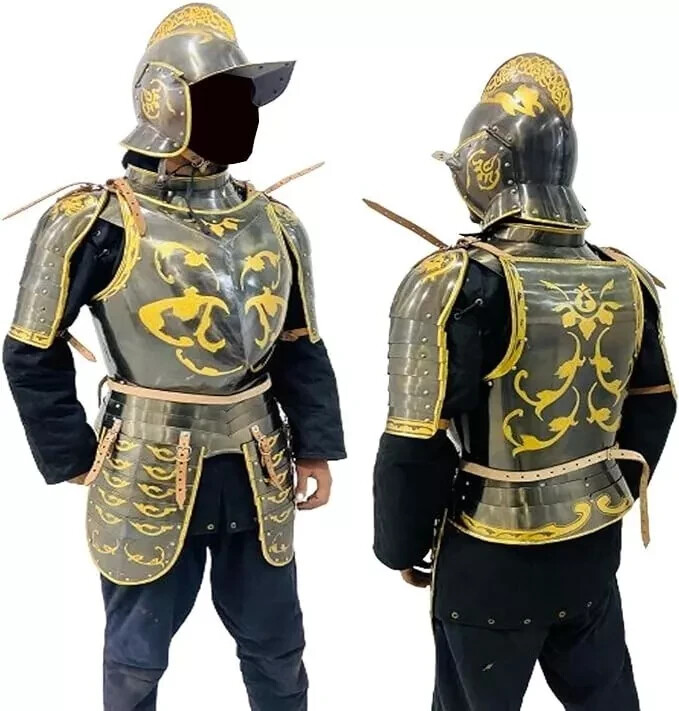 Antique Armor breastplate French Cuirassier Half Body Armor suit With Helmet