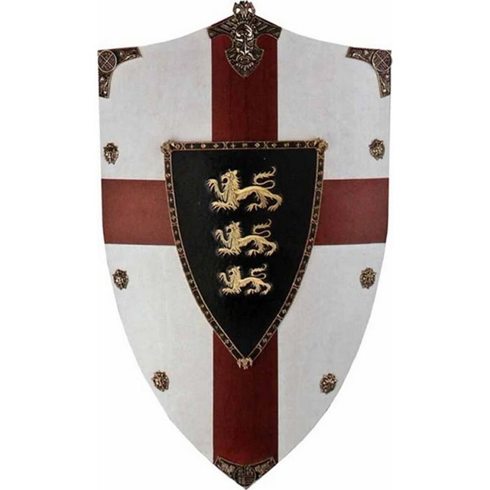 Art Gladius Richard Lion Heart Shield Wood With Brass-Finish Metal Accents – 872