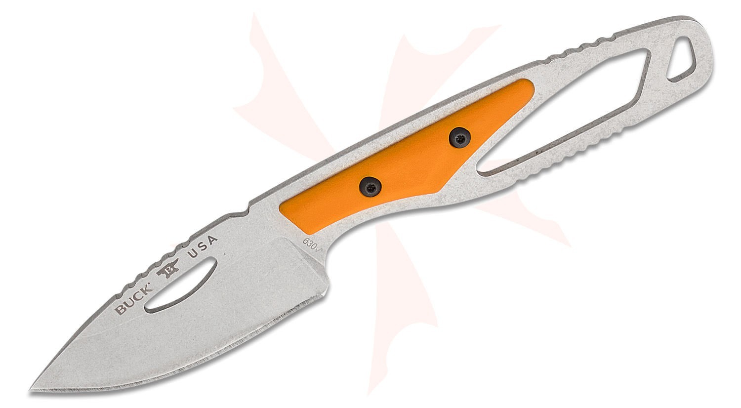 Buck 630 PakLite 2.0 Hide Fixed Blade Knife Orange Drop Point Sheath 0630ORS-Box