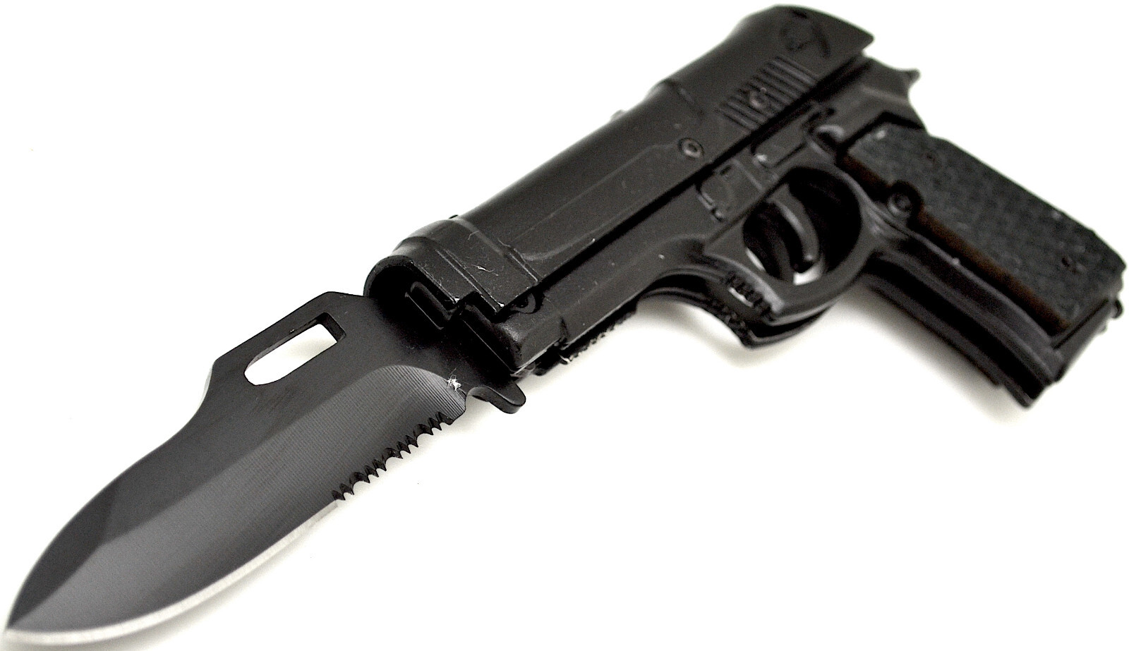 8″ NEW Black Hand Pistol GUN 9MM Beretta Glock POCKET KNIFE Rifle Folding Knives