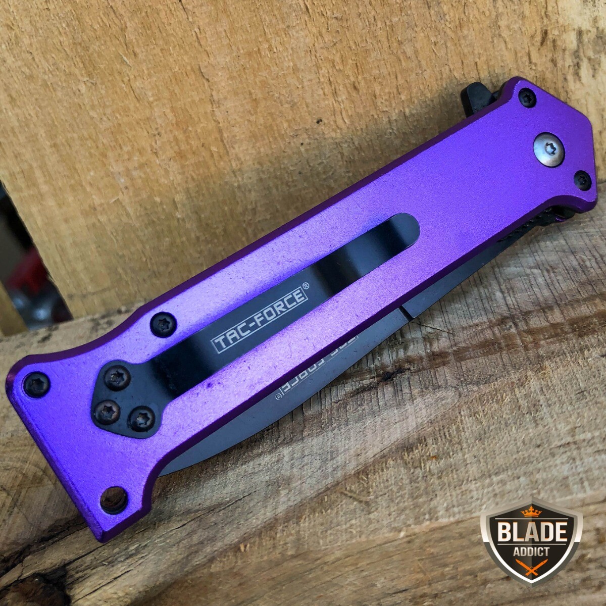 8″ JOKER Spring Assisted STILETTO Folding Pocket Knife Blade Batman Dark Knight