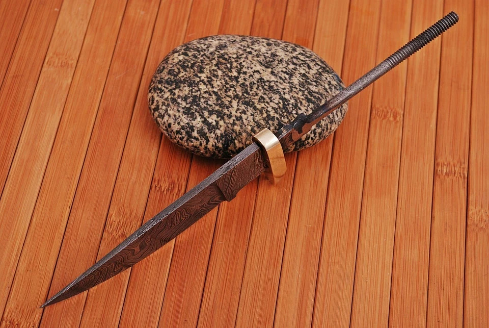 15 Custom Hand Forged Damascus Steel Rat Tail Blank Blade Knife Making Supplies