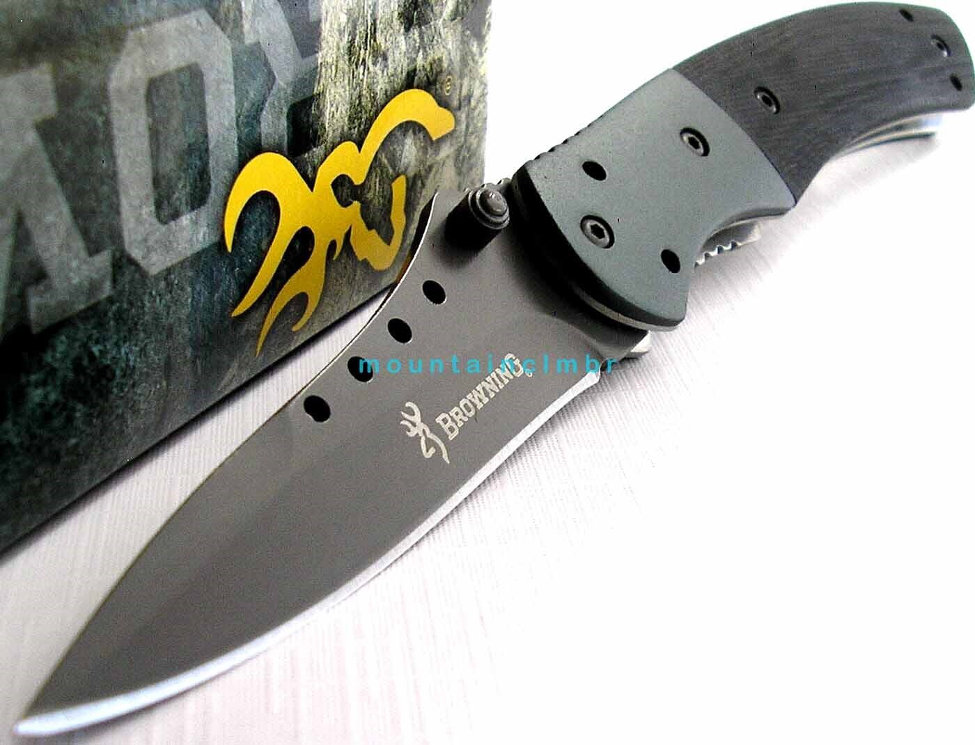 Browning RARE Midway Sliver Titanium Coated Linerlock 7.2/4.2 G10 Knife MANUAL