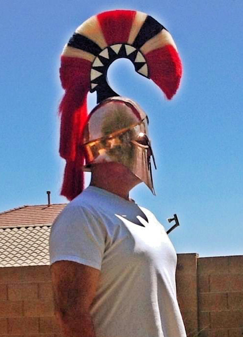 Hand-Hammered Bronze Corinthian Helmet Greek Odysseus Armor Genuine Hair Crest