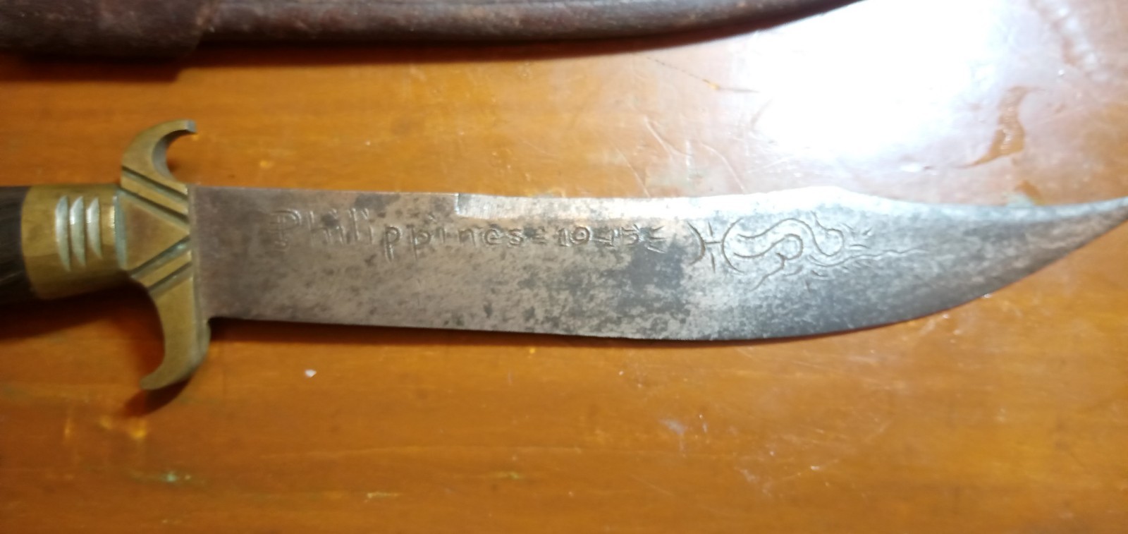 World War II Bring Back Knife From The Philippines. With Mixed Paper Money