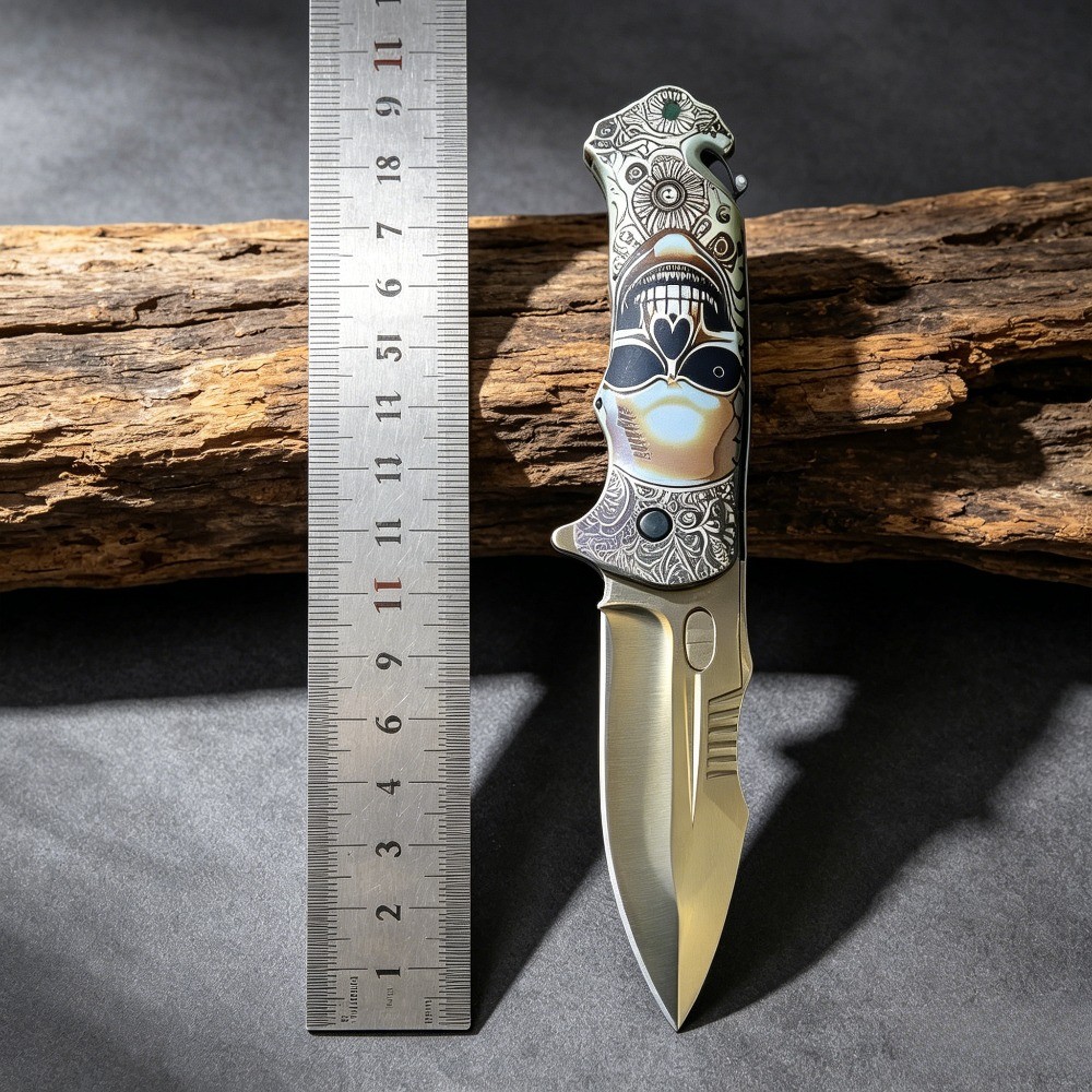 2026 NEW Skull Tactical Spring Assisted Folding EDC Pocket Knife 7.8″-US