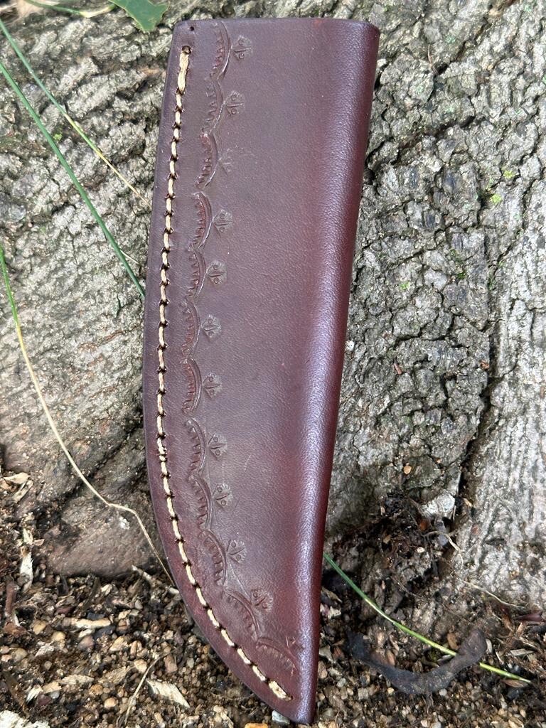 Custom Handmade Damascus Steel Hunting Skinning Knife Wood & Camel Bone Handle