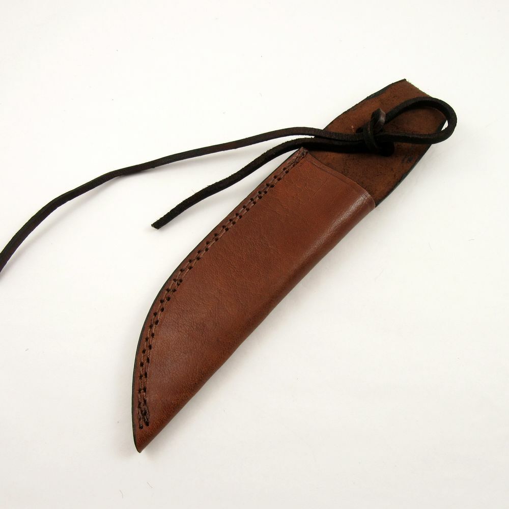 Knife Sheath Leather Belt Fixed-Blade Brown 10″ – Fits Blade up to 5.5″ x 1.25″
