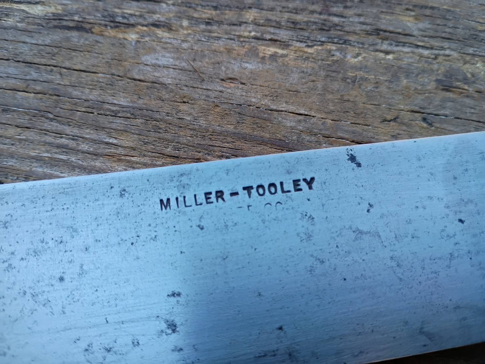 Huge Vintage Carbon Steel Butcher Knife 18″ Miller-Tooley 5 Pin