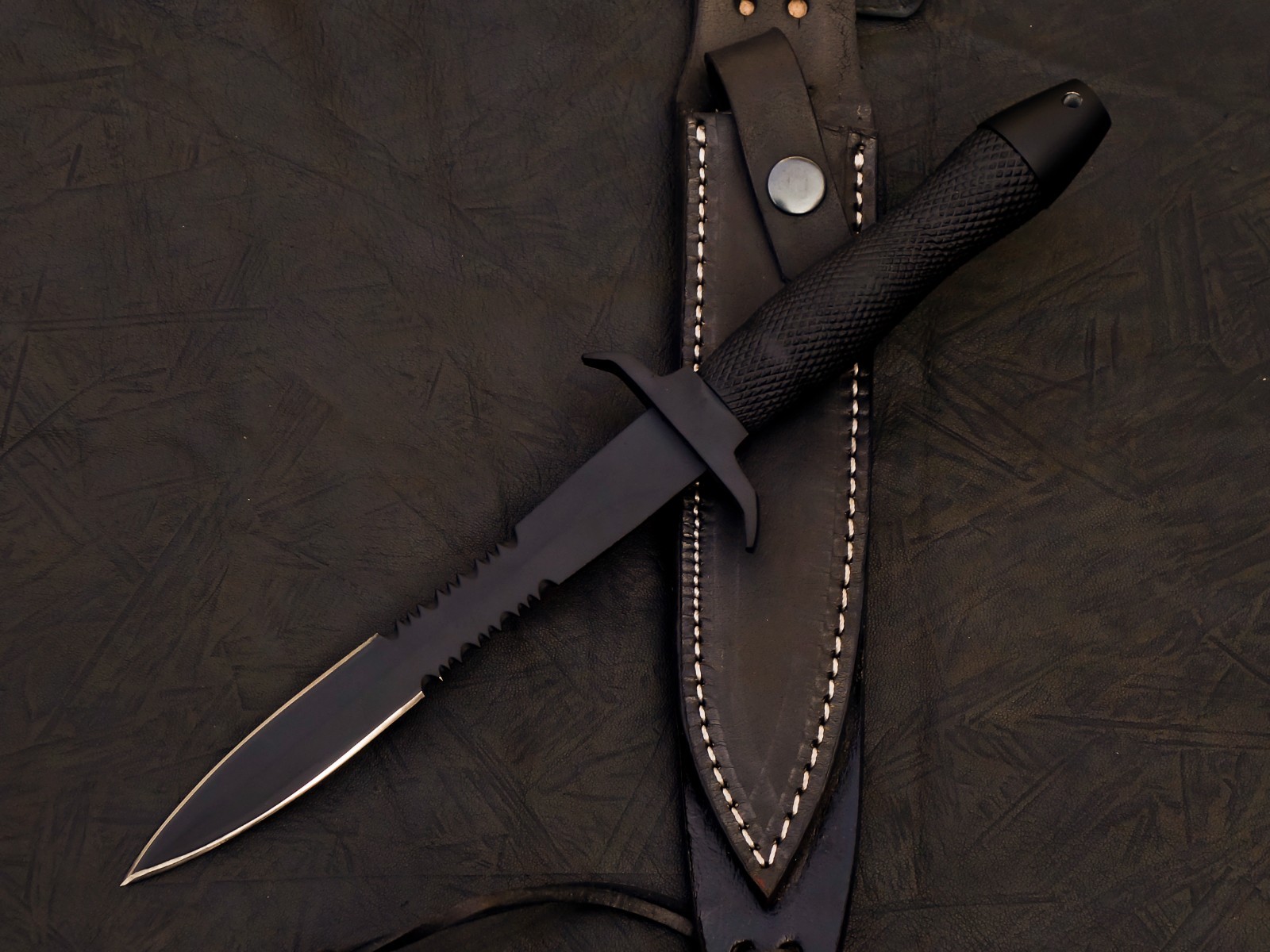 Hand Made Gerber MK-II Dagger REPLICA In 12C27 Steel w/checkered Aluminum Handle