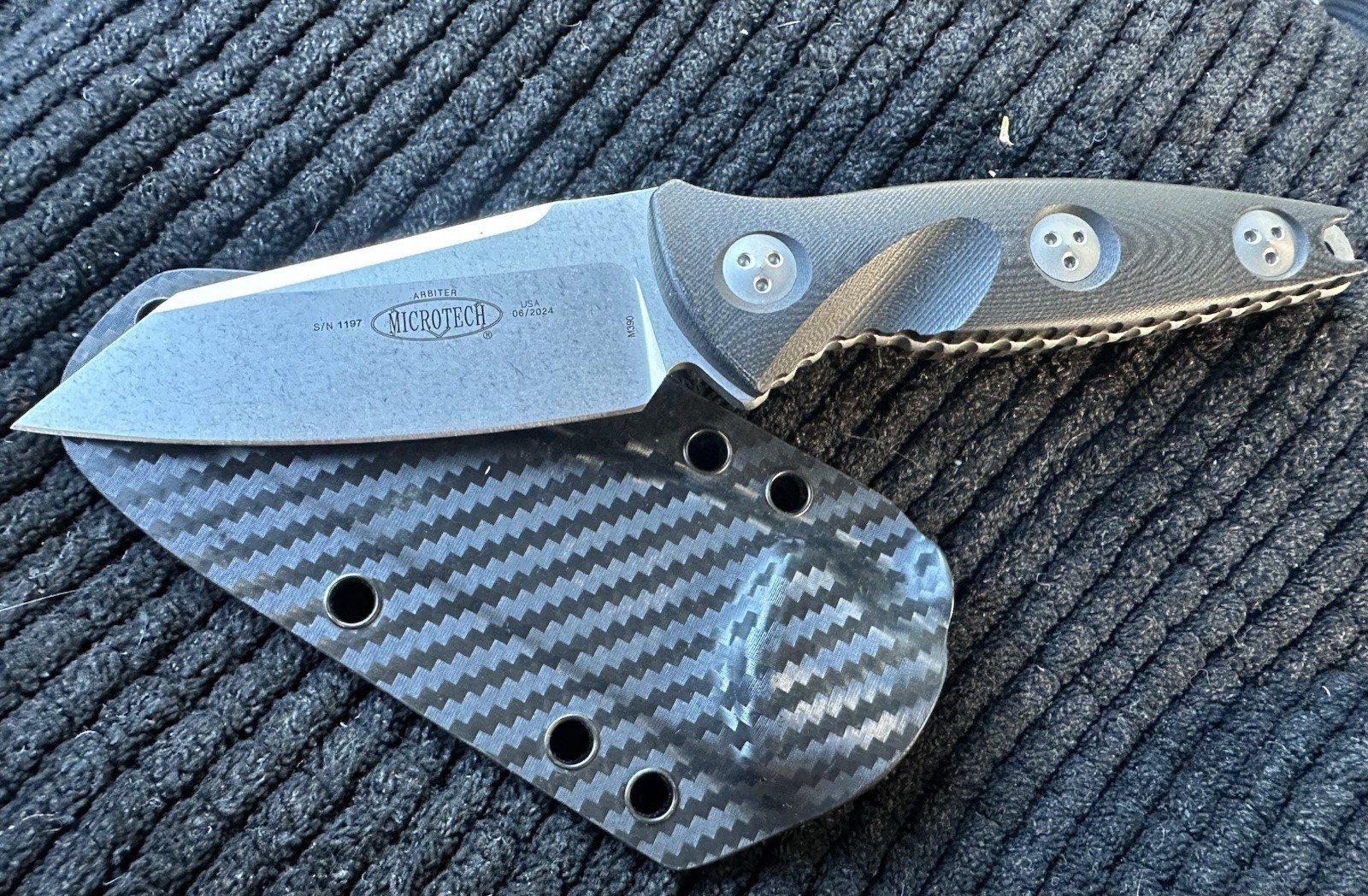 Microtech Socom Alpha Mini Fixed Blade Knife Warcom M390 Carbon Kydex 06/2024