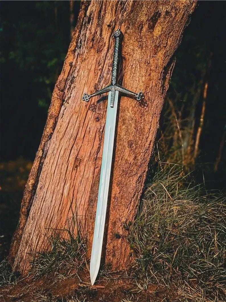 Custom Handmade Damascus Steel Blade Survival Viking Sword Hunting Sword Camping