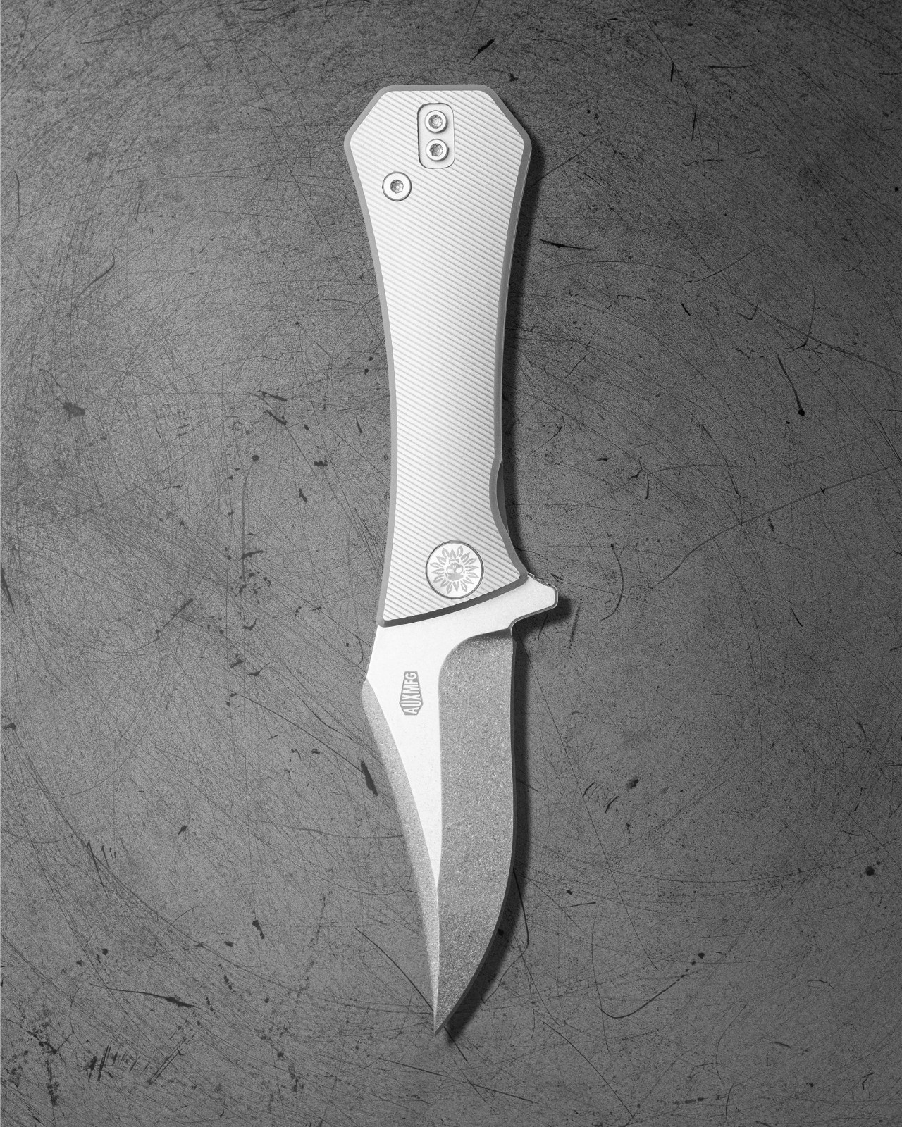 Auxiliary Manufacturing Folding Knife 2.75″ M390 Steel Blade Titanium Handle