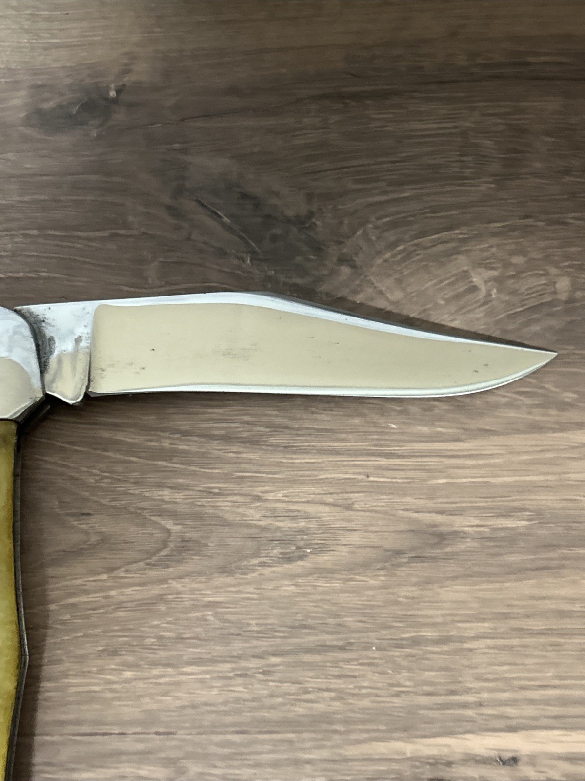 Vintage KaBar/Union Cutlery Co. Lg. Coke Bottle Yellow Celluloid Handle Mint