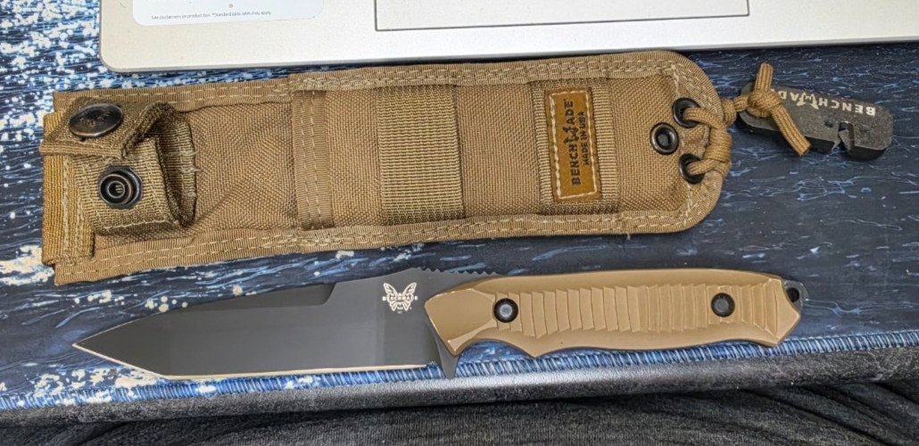 Benchmade 140BKSN Nimravus 4.5″ Blade, Coyote Aluminum Handles, Coyote Sheath