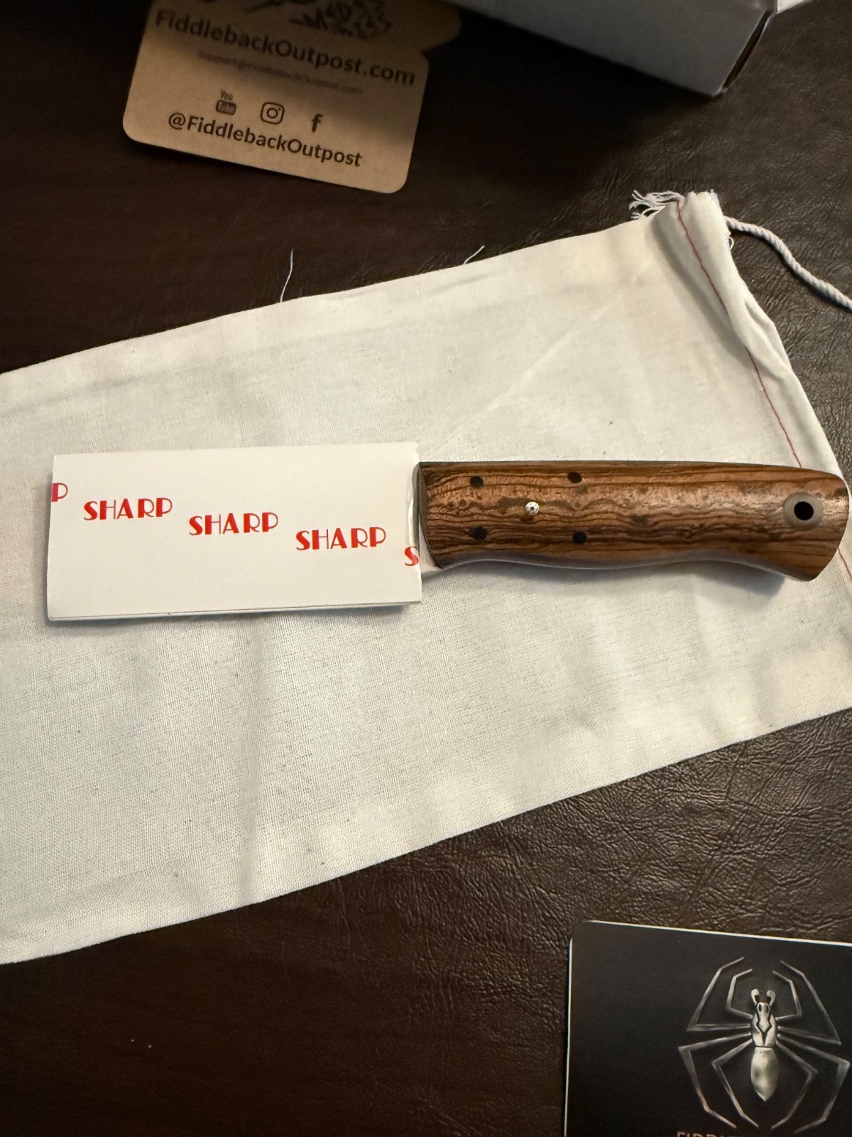 Fiddleback Forge Ocmulgee Knife Model Bullard with Bocote Handles