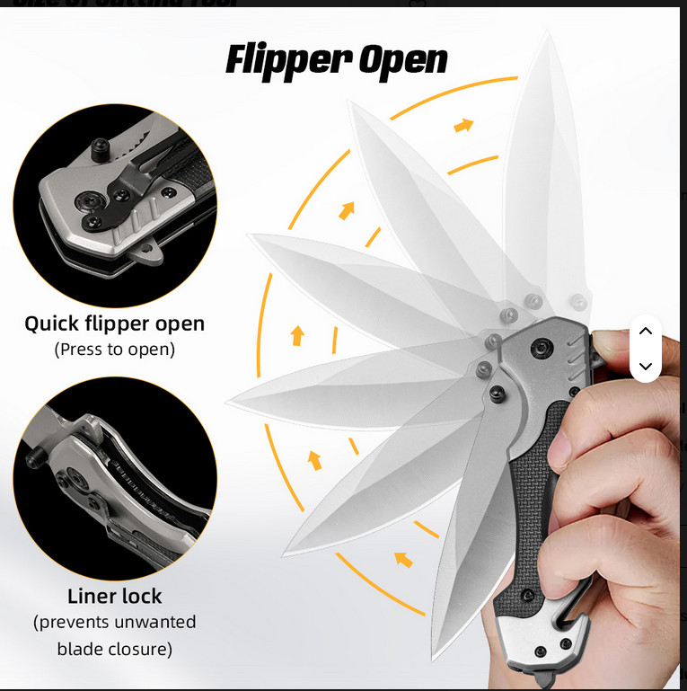 Tactical Folding Pocket Knife – 9″ Stainless Blade – EDC Survival