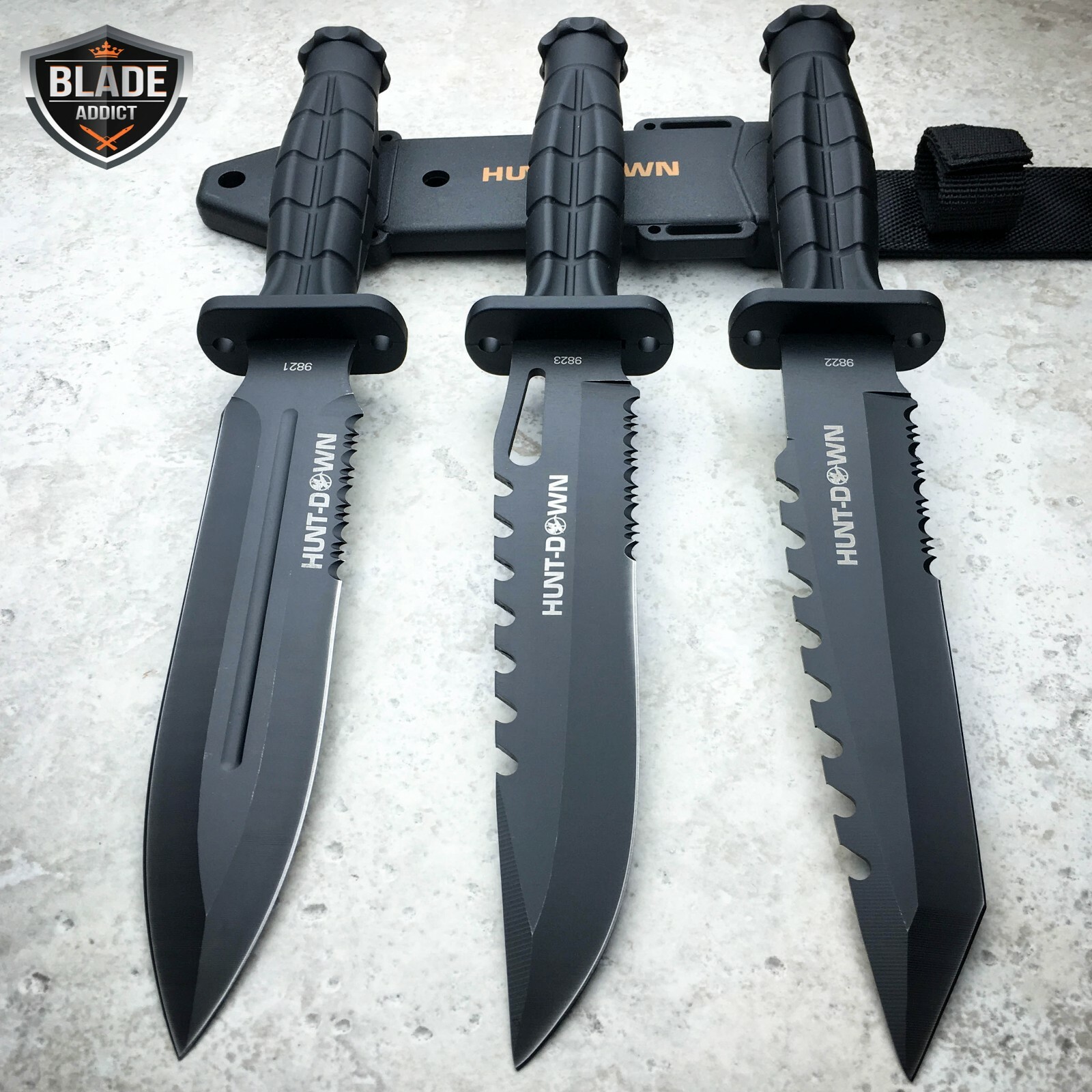 12″ Tactical Hunting FIxed Blade Bowie Survival Military Knife Dagger w/ Sheath