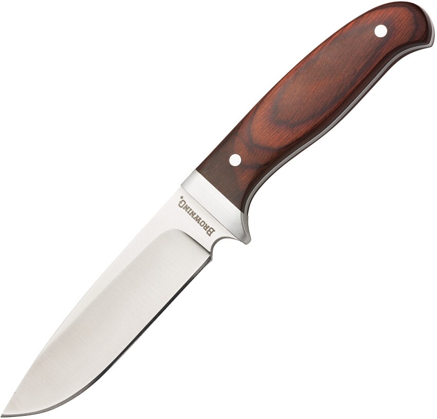 Browning Skinner Fixed Knife 4″ Stainless Steel Full Tang Balde Wood Handle