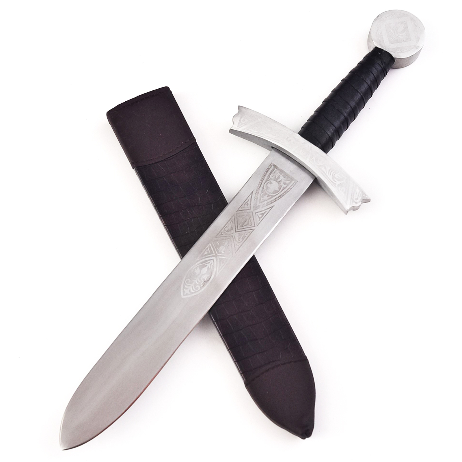 Collectible Medieval Dagger with Decorative Carbon Steel Blade w/ Scabbard