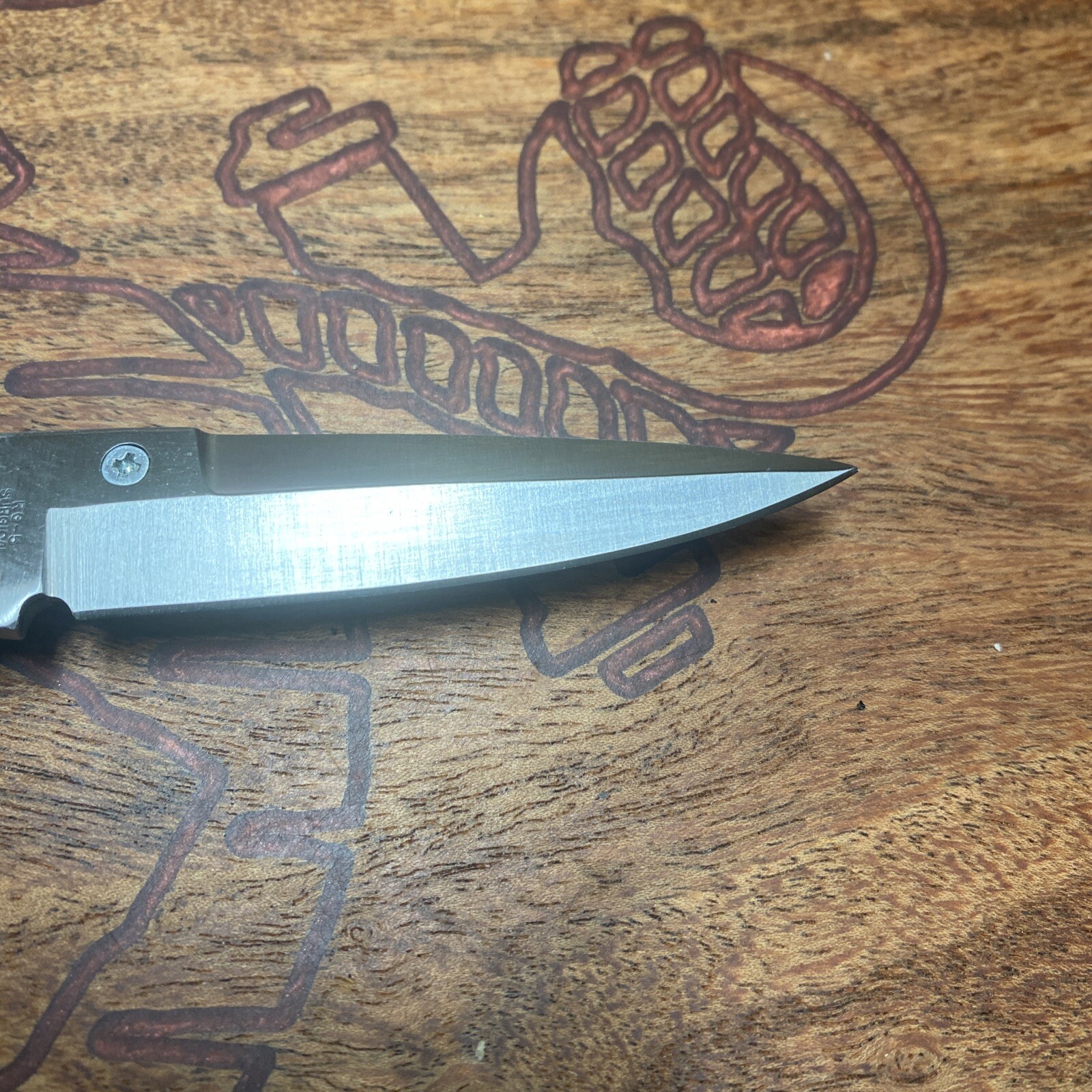 Vintage/Rare Rigid Knife RG-5 Top Lock – Wood Scales Folding Pocket Knife- Japan