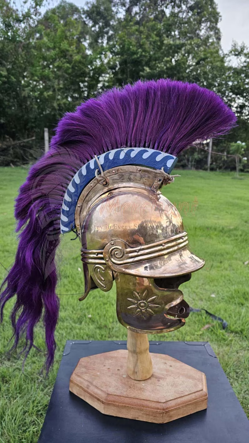 Bronze Attic Thracian Helmet – Ancient Greek Warrior Style with Horsehair Crest