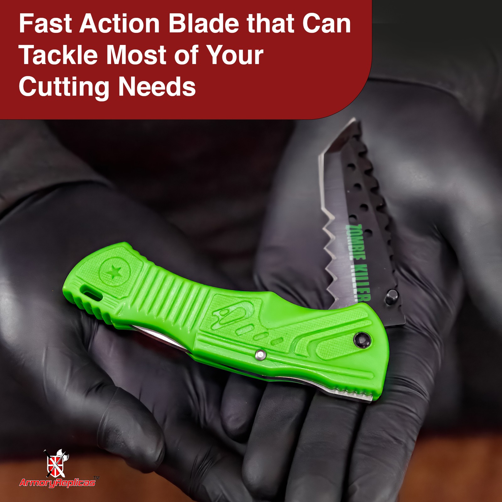 7.75″ Zombie Killer Tanto Blade Tactical Folding Pocket Knife w/ Belt Clip