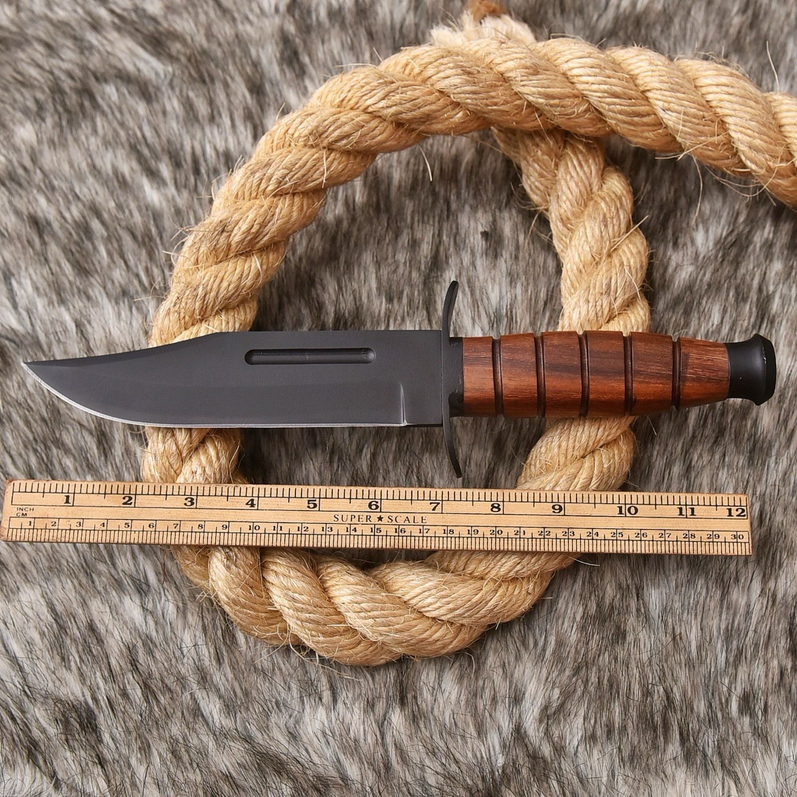 Custom Made Carbon Steel Fix Blade Bowie Knife Tactical Hunting