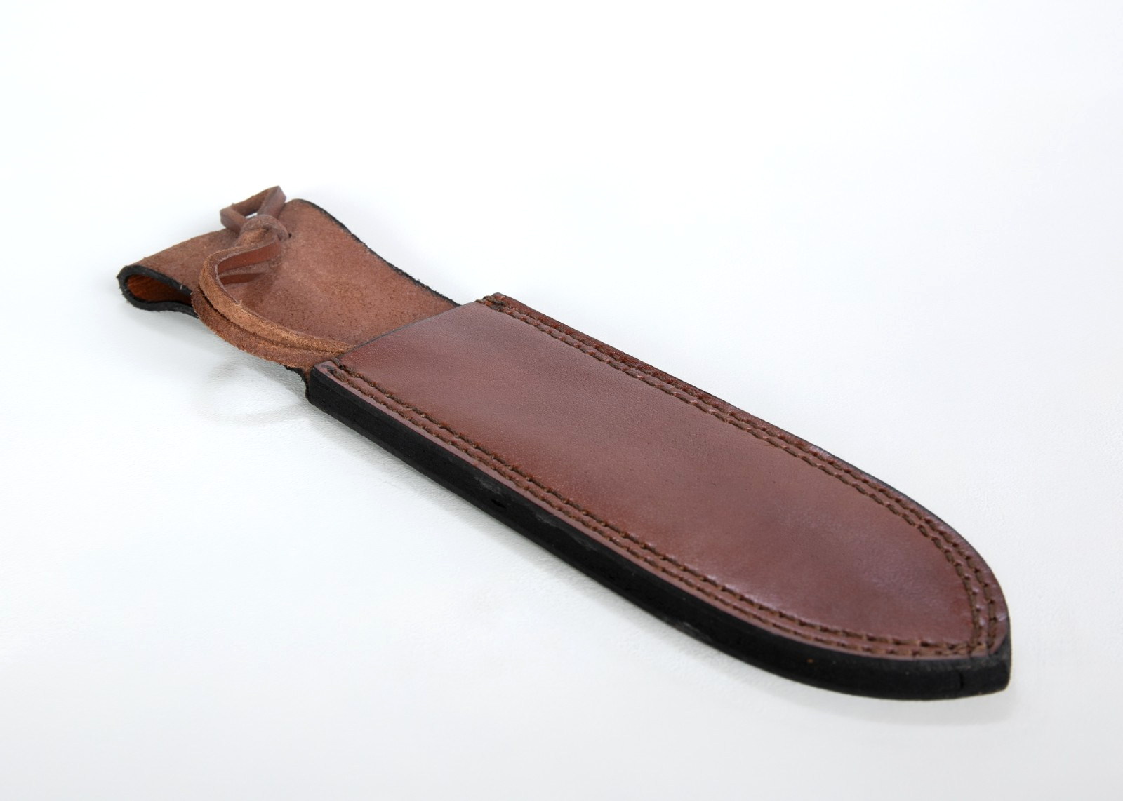 Handmade Top Grain Brown Leather Dagger Sheath, 12″ OA, Fits Blades Up To 8″