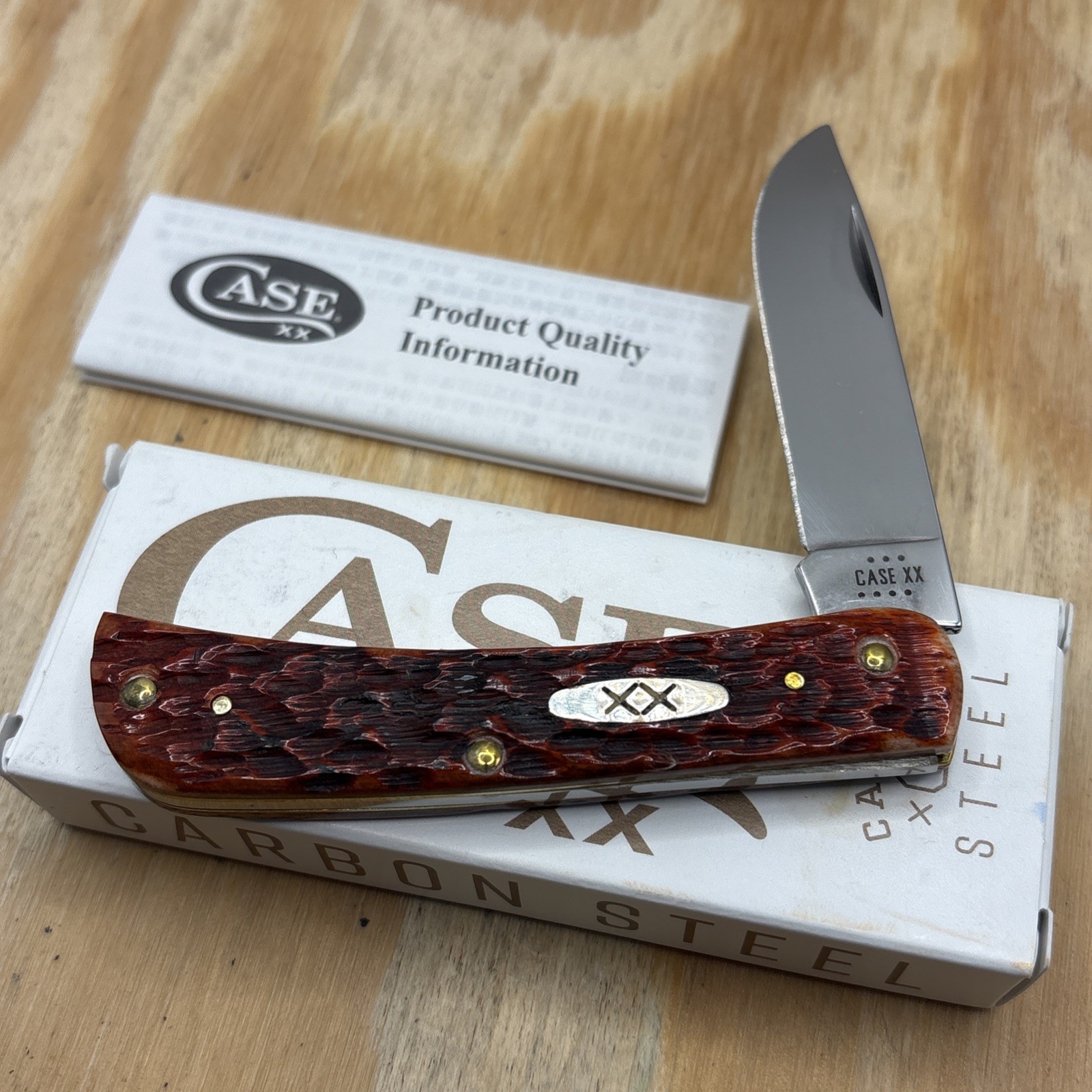 Case XX 2023 6137 Mahogany Bone Sod Buster Jr Knife New In Box